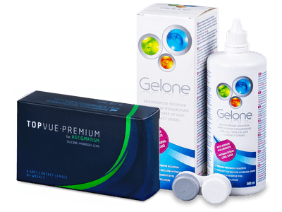 TopVue Premium for Astigmatism (6 lentile) + Soluție Gelone 360 ml