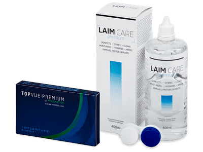 TopVue Premium for Astigmatism (3 lentile) + Soluție Laim-Care 400 ml