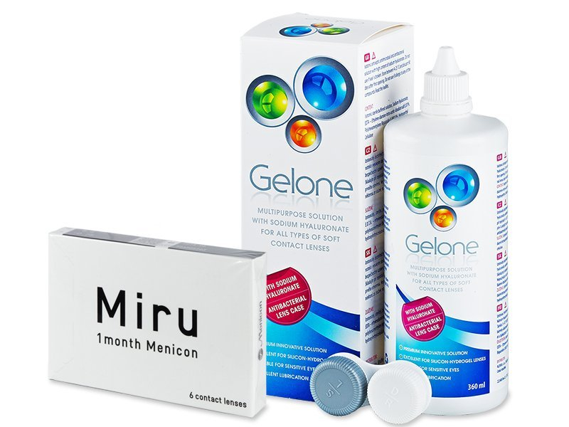 Miru (6 lentile) + Soluție Gelone 360 ml - Pachet avantajos