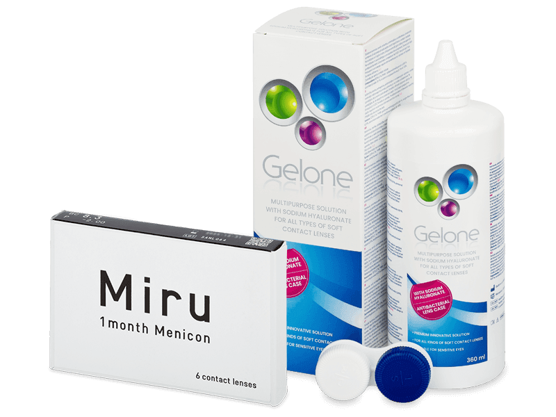 Miru 1month Menicon (6 lentile) + soluție Gelone 360 ml - Pachet avantajos