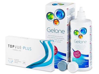 TopVue Monthly Plus (6 lentile) +  Soluție Gelone 360 ml - design-ul vechi