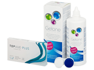 TopVue Monthly Plus (6 lentile) +  Soluție Gelone 360 ml - Pachet avantajos