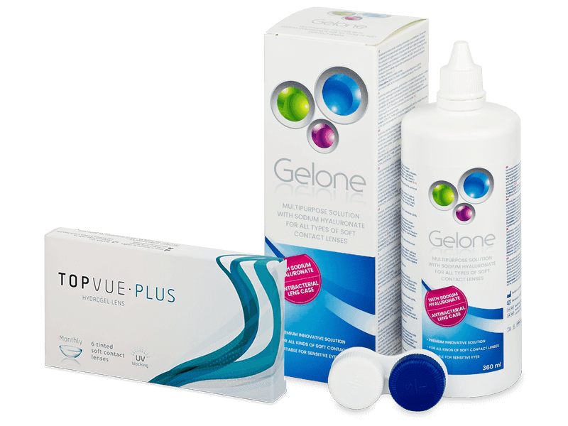 TopVue Monthly Plus (6 lentile) +  Soluție Gelone 360 ml - Pachet avantajos