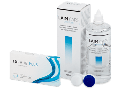 TopVue Monthly Plus (6 lentile) + Soluție LAIM-CARE 400 ml - design-ul vechi