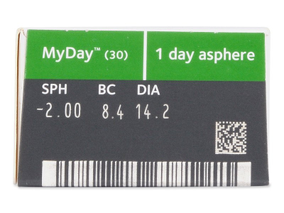 MyDay daily disposable (90 lentile) - vizualizare parametrii