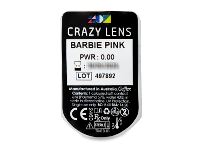 CRAZY LENS - Barbie Pink - lentile zilnice fără dioptrie (2 lentile) - vizualizare ambalaj