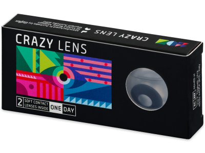 CRAZY LENS - Black Out - lentile zilnice cu dioptrie (2 lentile) - Lentile colorate