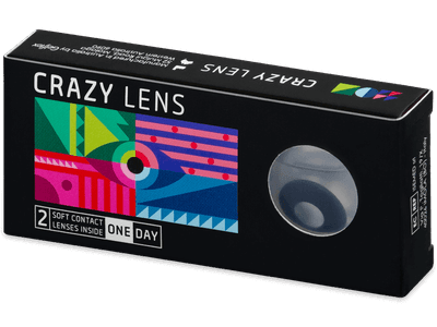 CRAZY LENS - Black Out - lentile zilnice cu dioptrie (2 lentile) - Lentile colorate