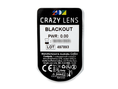 CRAZY LENS - Black Out - lentile zilnice fără dioptrie (2 lentile) - vizualizare ambalaj