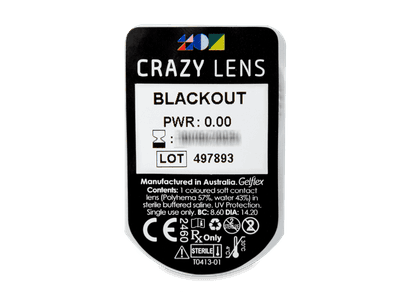 CRAZY LENS - Black Out - lentile zilnice fără dioptrie (2 lentile) - vizualizare ambalaj