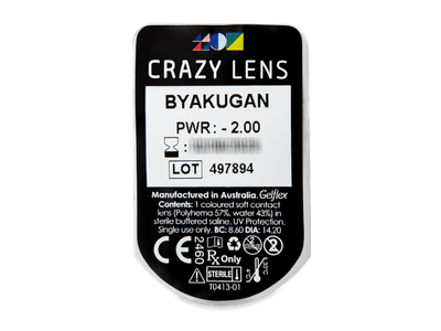 CRAZY LENS - Byakugan - lentile zilnice cu dioptrie (2 lentile) - vizualizare ambalaj