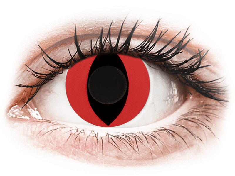 CRAZY LENS - Cat Eye Red - lentile zilnice fără dioptrie (2 lentile) - Lentile colorate