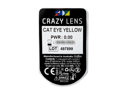 CRAZY LENS - Cat Eye Yellow - lentile zilnice fără dioptrie (2 lentile) - vizualizare ambalaj