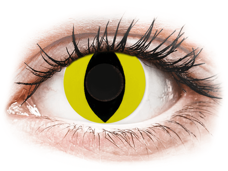 CRAZY LENS - Cat Eye Yellow - lentile zilnice fără dioptrie (2 lentile) - Lentile colorate