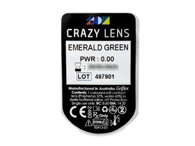 CRAZY LENS - Emerald Green - lentile zilnice fără dioptrie (2 lentile) - vizualizare ambalaj