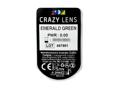 CRAZY LENS - Emerald Green - lentile zilnice fără dioptrie (2 lentile) - vizualizare ambalaj