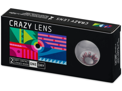 CRAZY LENS - Harlequin Black - lentile zilnice cu dioptrie (2 lentile) - Lentile colorate