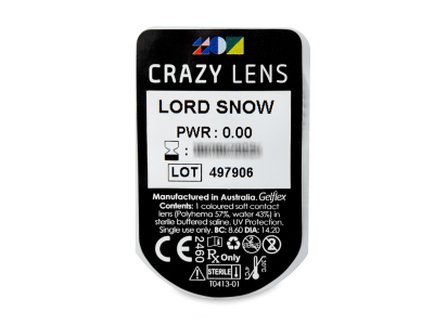 CRAZY LENS - Lord Snow - lentile zilnice fără dioptrie (2 lentile) - vizualizare ambalaj