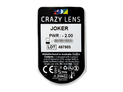CRAZY LENS - Joker - lentile zilnice cu dioptrie (2 lentile) - vizualizare ambalaj