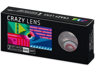 CRAZY LENS - Mad Clown - lentile zilnice cu dioptrie (2 lentile) - Lentile colorate