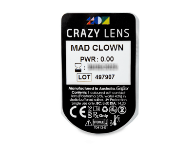 CRAZY LENS - Mad Clown - lentile zilnice fără dioptrie (2 lentile) - vizualizare ambalaj