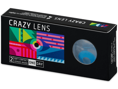 CRAZY LENS - Sky Blue - lentile zilnice cu dioptrie (2 lentile) - Lentile colorate