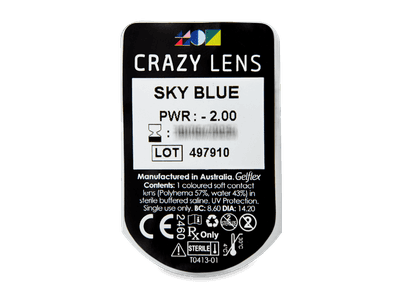 CRAZY LENS - Sky Blue - lentile zilnice cu dioptrie (2 lentile) - vizualizare ambalaj