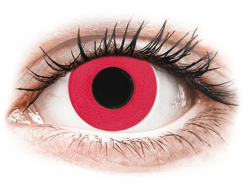 CRAZY LENS - Solid Red - lentile zilnice cu dioptrie (2 lentile) - Lentile colorate