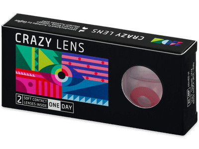 CRAZY LENS - Solid Red - lentile zilnice cu dioptrie (2 lentile) - Lentile colorate