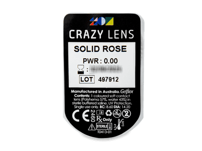 CRAZY LENS - Solid Rose - lentile zilnice fără dioptrie (2 lentile) - vizualizare ambalaj