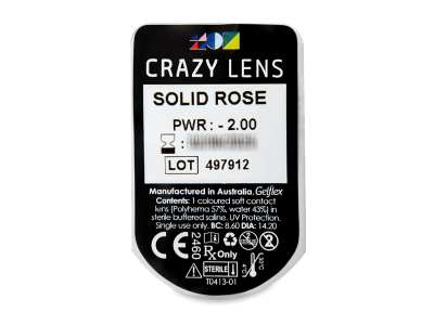 CRAZY LENS - Solid Rose - lentile zilnice cu dioptrie (2 lentile) - vizualizare ambalaj