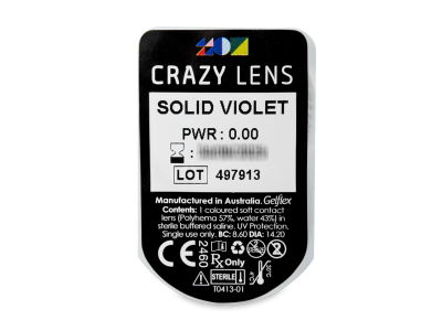 CRAZY LENS - Solid Violet - lentile zilnice fără dioptrie (2 lentile) - vizualizare ambalaj