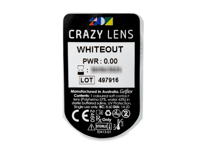 CRAZY LENS - WhiteOut - lentile zilnice fără dioptrie (2 lentile) - vizualizare ambalaj