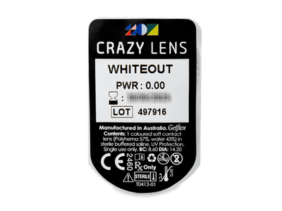 CRAZY LENS - WhiteOut - lentile zilnice fără dioptrie (2 lentile) - vizualizare ambalaj