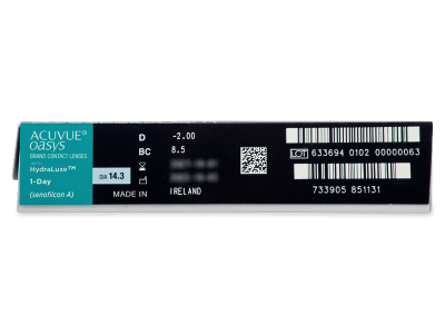 Acuvue Oasys 1-Day with Hydraluxe (90 lentile) - vizualizare parametrii