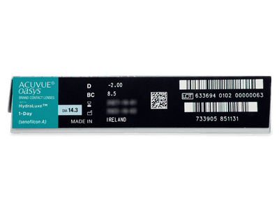 Acuvue Oasys 1-Day with Hydraluxe (90 lentile) - vizualizare parametrii