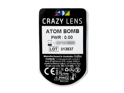 CRAZY LENS - Atom Bomb - lentile zilnice fără dioptrie (2 lentile) - vizualizare ambalaj