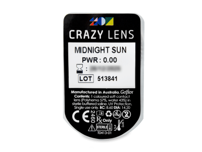CRAZY LENS - Midnight Sun - lentile zilnice fără dioptrie (2 lentile) - vizualizare ambalaj