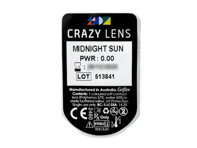 CRAZY LENS - Midnight Sun - lentile zilnice fără dioptrie (2 lentile) - vizualizare ambalaj