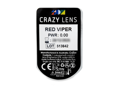 CRAZY LENS - Red Viper - lentile zilnice fără dioptrie (2 lentile) - vizualizare ambalaj