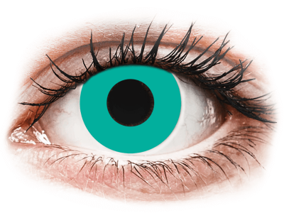 CRAZY LENS - Solid Turquoise - lentile zilnice fără dioptrie (2 lentile) - Lentile colorate