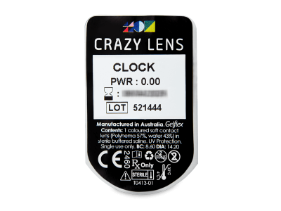 CRAZY LENS - Clock - plano daily (2 lenses) - vizualizare ambalaj