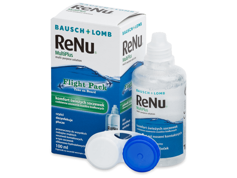 Soluție ReNu MultiPlus Flight Pack 100 ml  - soluție de curățare