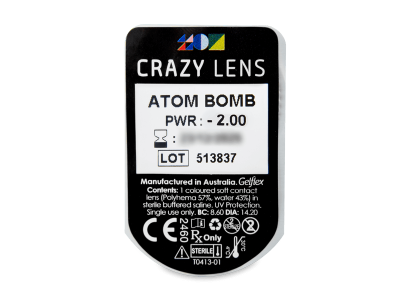 CRAZY LENS - Atom Bomb - lentile zilnice cu dioptrie (2 lentile) - vizualizare ambalaj