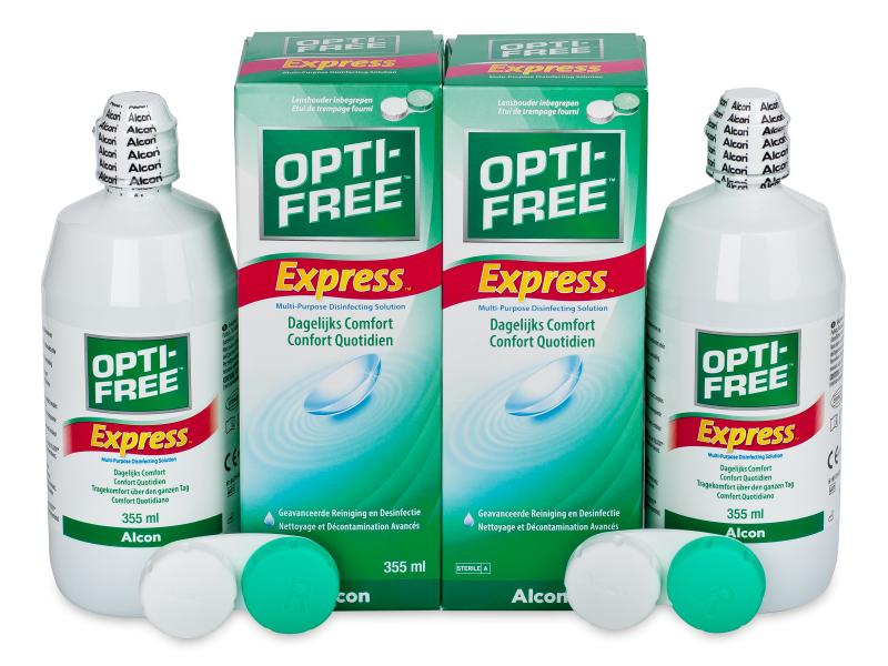 Soluție OPTI-FREE Express 2 x 355 ml  - Pachet economic dublu-soluții