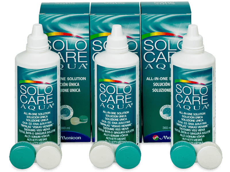 Soluție SoloCare Aqua 3 x 360 ml - Pachet economic triplu-soluții