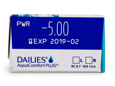 Dailies AquaComfort Plus (30 lentile) - vizualizare parametrii
