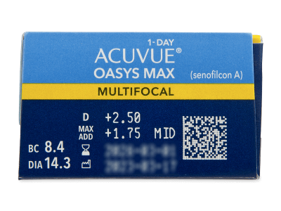Acuvue Oasys Max 1-Day Multifocal (30 lentile) - vizualizare parametrii