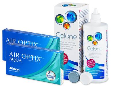 Air Optix Aqua (2x3 lentile) + soluție Gelone 360 ml