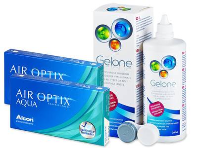 Air Optix Aqua (2x3 lentile) + soluție Gelone 360 ml